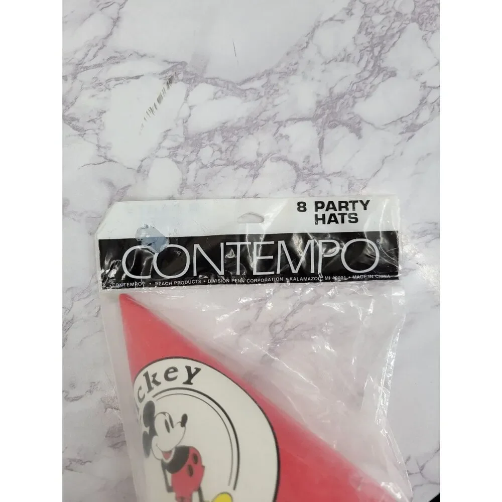 Mickey & Co. Red Party Cone Hat - Contempo Vintage 90s